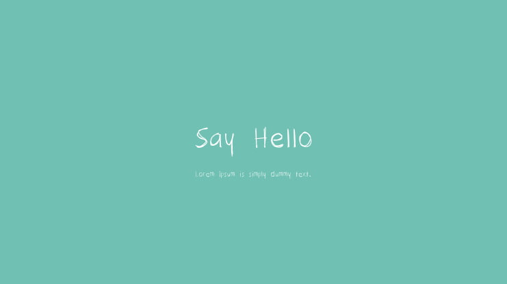 Say Hello Font