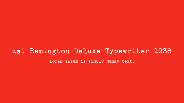 zai Remington Deluxe Typewriter 1938 Font