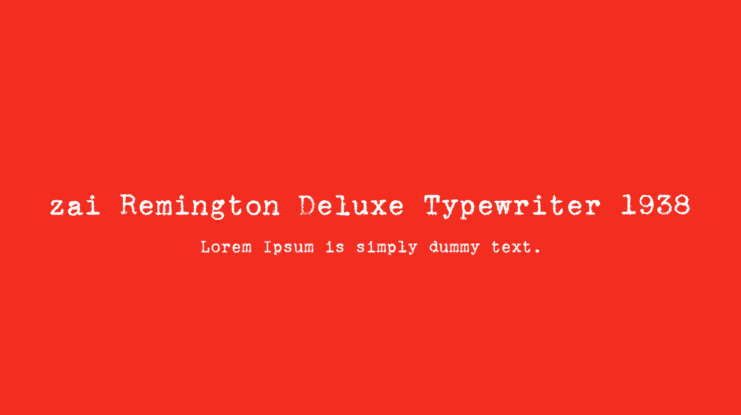 zai Remington Deluxe Typewriter 1938 Font