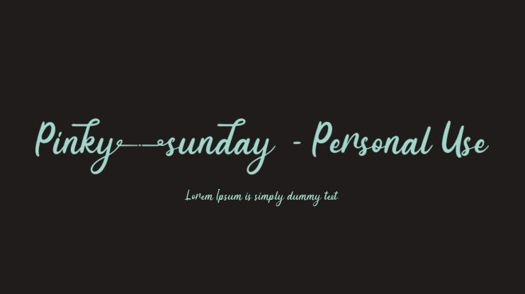 Pinky Sunday - Personal Use Font