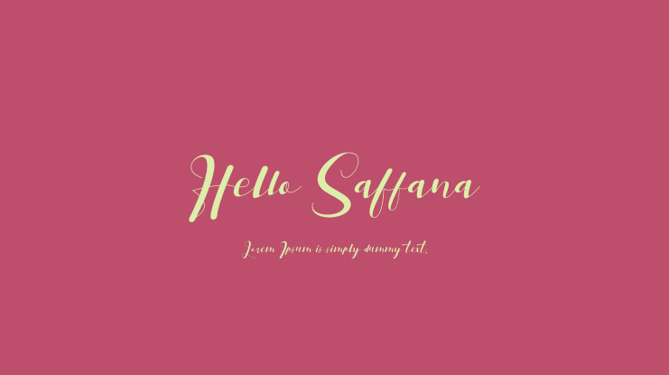 Hello Saffana Font