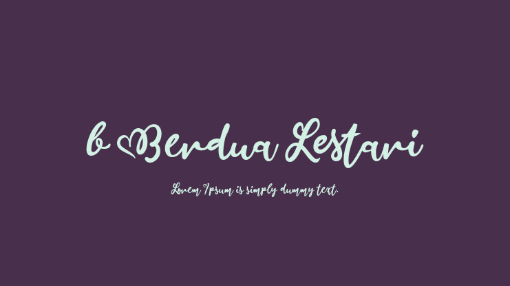b Berdua Lestari Font