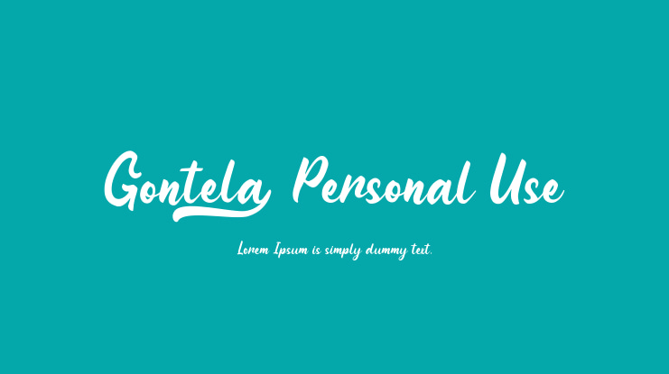 Gontela Personal Use Font