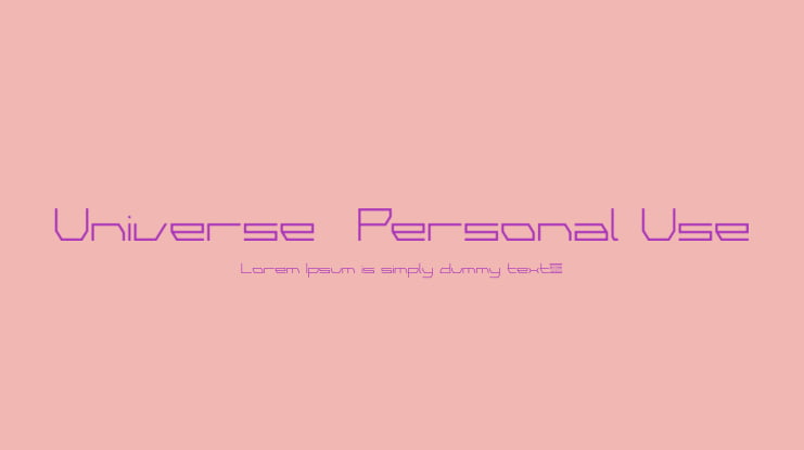 Universe  Personal Use Font