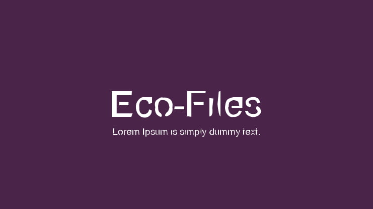 Eco-Files Font Family