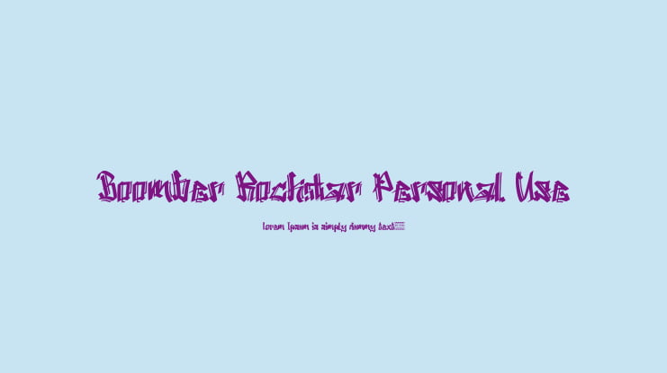 Boomber Rockstar Personal Use Font