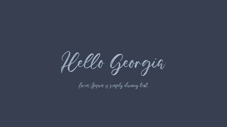 Hello Georgia Font