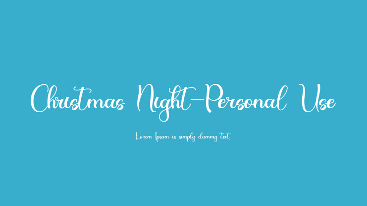 Christmas Night-Personal Use Font