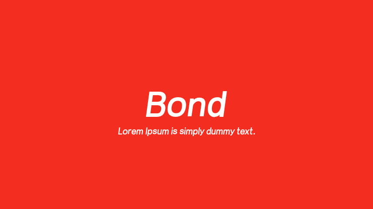 Bond Font