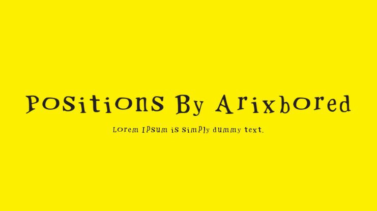 Positions By Arixbored Font