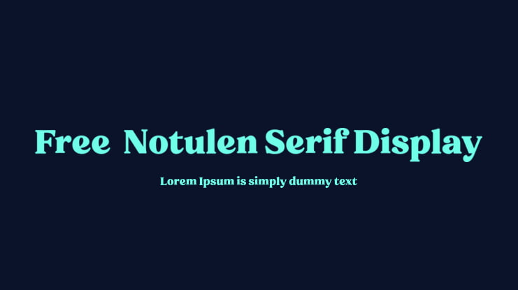 Free - Notulen Serif Display Font
