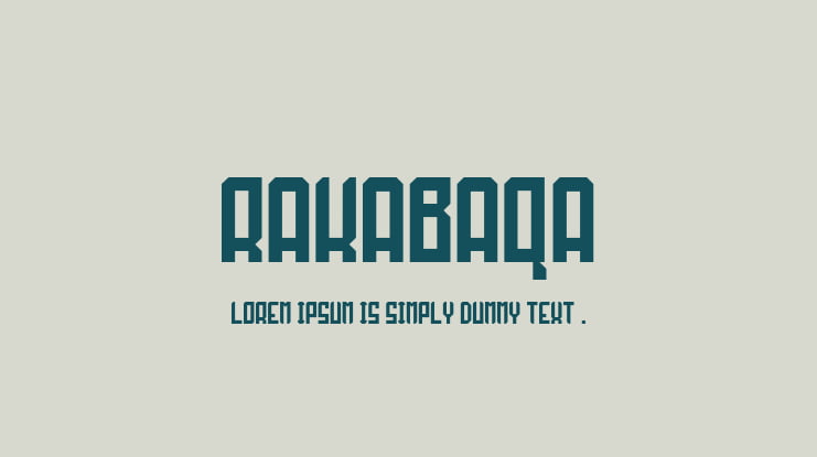 RAKABAQA Font