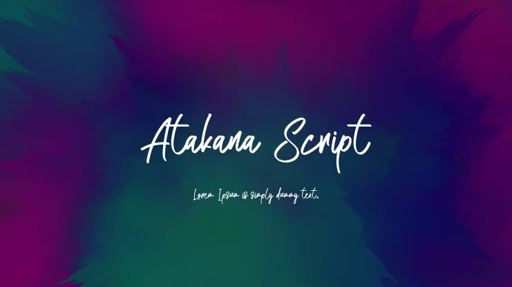 Atakana Script Font : Download Free for Desktop  Webfont