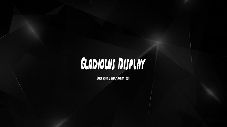 Gladiolus Display Font Family