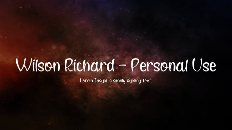 Wilson Richard - Personal Use Font