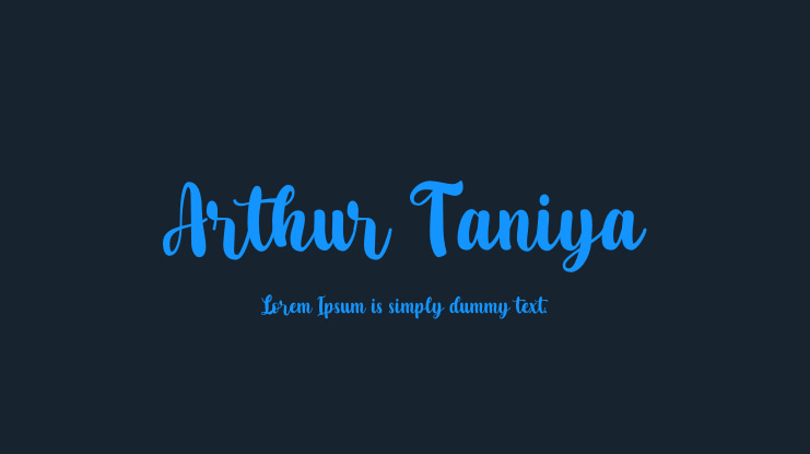 Arthur Taniya Font
