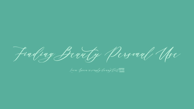 Finding Beauty Personal Use Font
