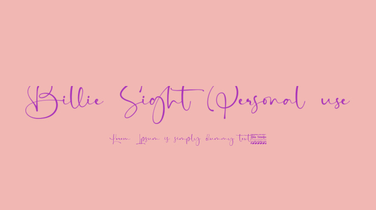 Billie Sight Personal use Font