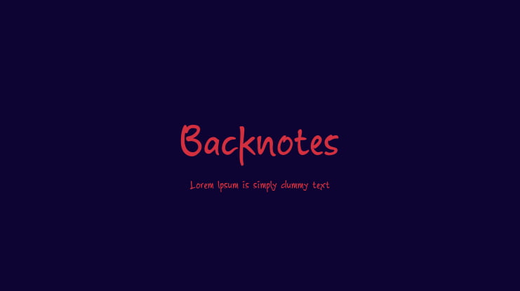 Backnotes Font