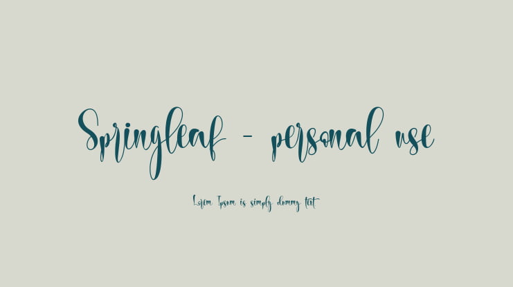 Springleaf - personal use Font