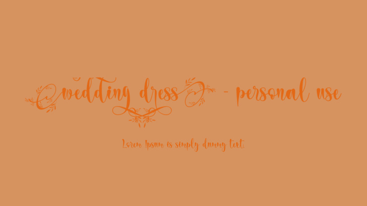 wedding dress - personal use Font