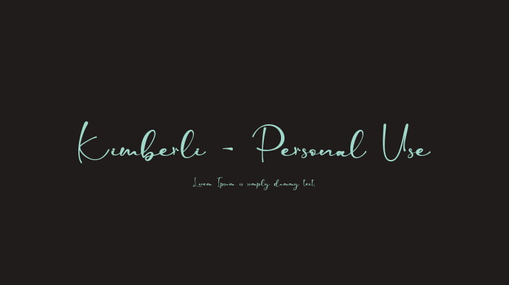 Kimberli - Personal Use Font