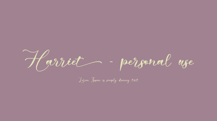 Harriet - personal use Font
