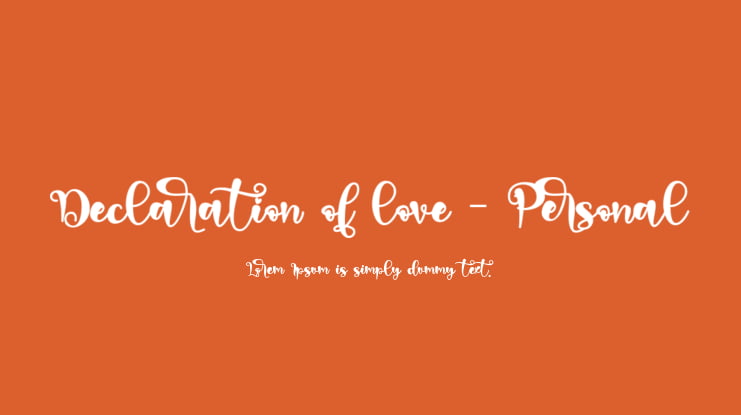 Declaration of love - Personal Font