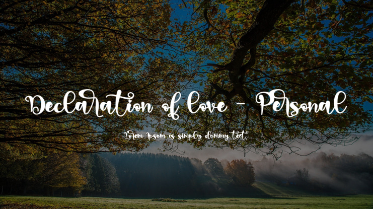 Declaration of love - Personal Font