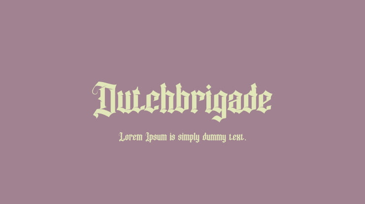 Dutchbrigade Font