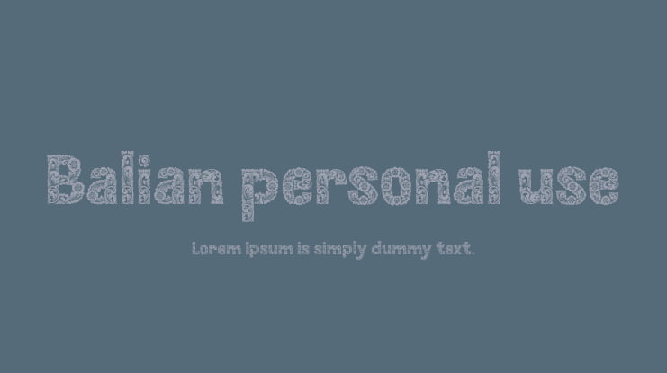 Balian personal use Font