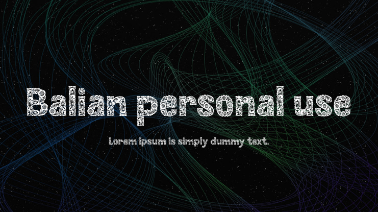 Balian personal use Font