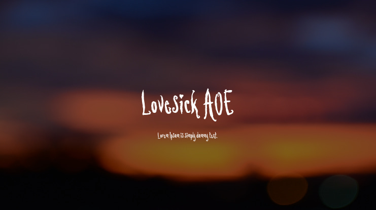 Lovesick AOE Font