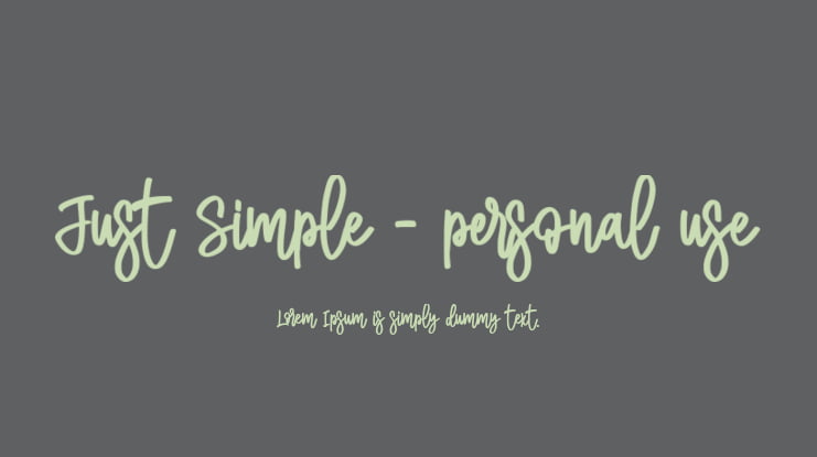 Just Simple - personal use Font