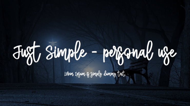 Just Simple - personal use Font