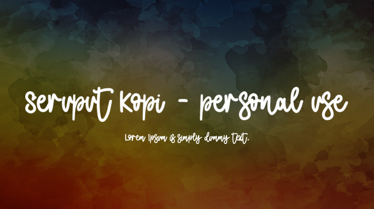 Seruput Kopi - personal use Font