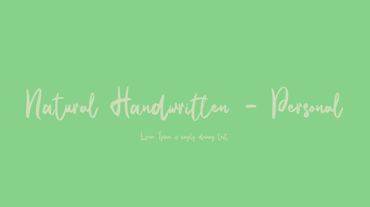 Natural Handwritten - Personal Font