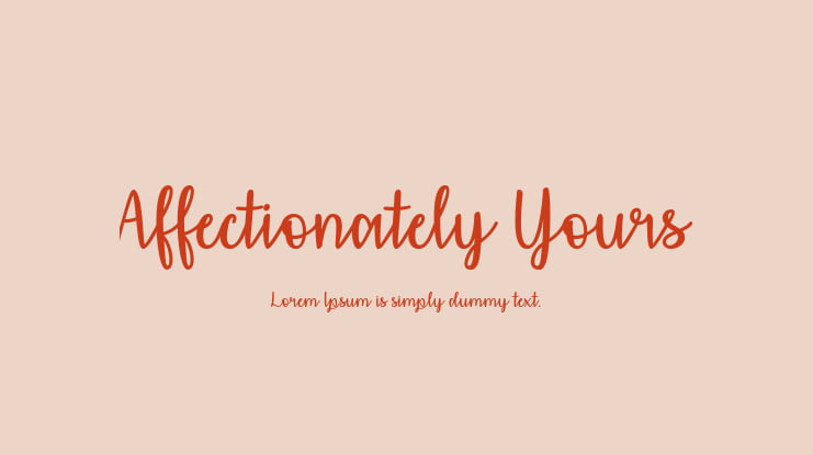Affectionately Yours Font