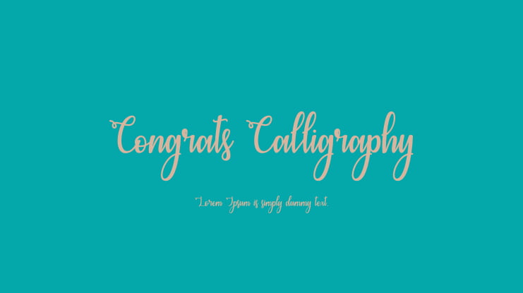 Congrats Calligraphy Font