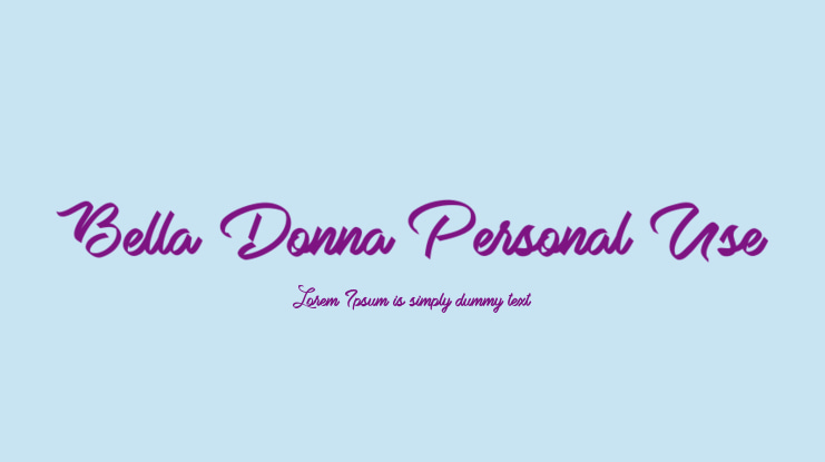 Bella Donna Personal Use Font