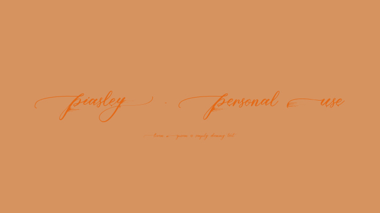 Piasley - Personal Use Font