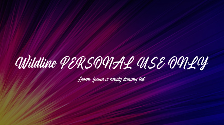 Wildline PERSONAL USE ONLY Font