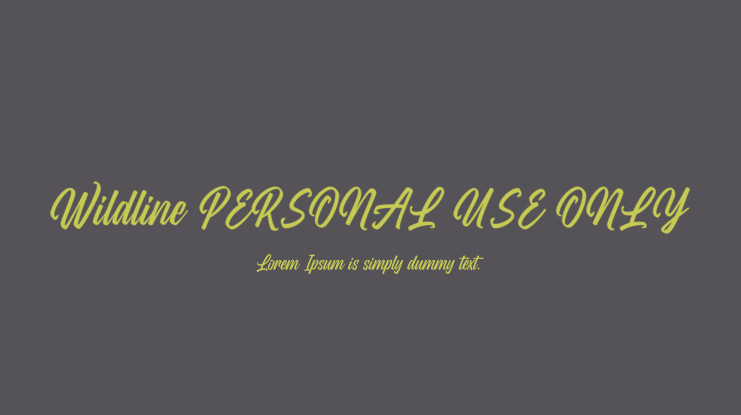 Wildline PERSONAL USE ONLY Font