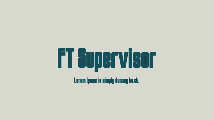 FT Supervisor Font