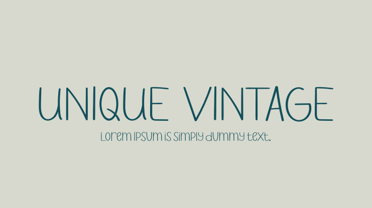 UNIQUE  VINTAGE Font