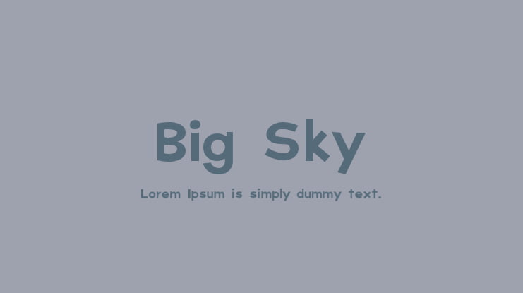 Big Sky Font