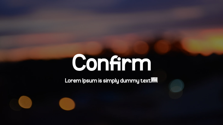 Confirm Font