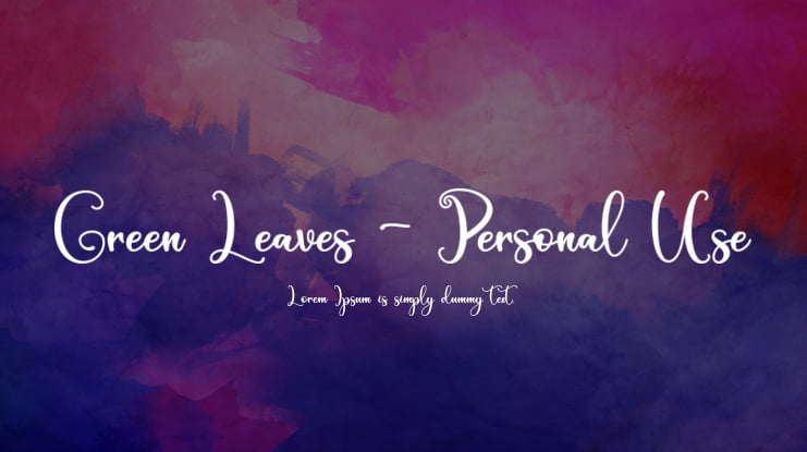 Green Leaves - Personal Use Font