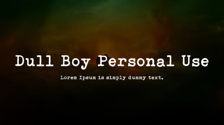 Dull Boy Personal Use Font