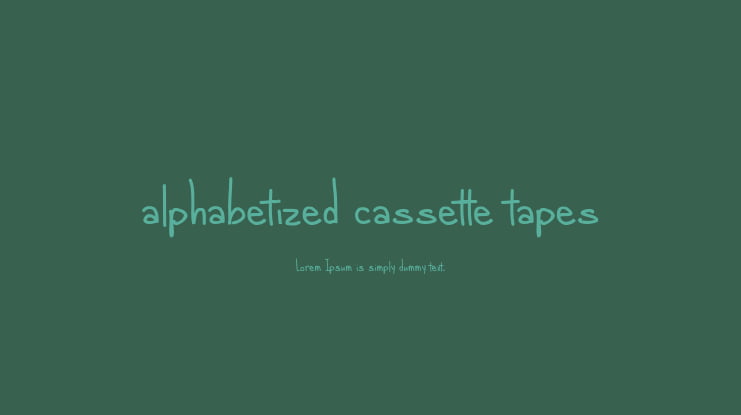 alphabetized cassette tapes Font